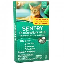 SENTRY ПУРРСКРИПШНС (PurrScriptions) капли от блох и клещей для кошек до 2,2 кг