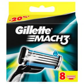 Gillette Mach3 8 картриджа в упаковке