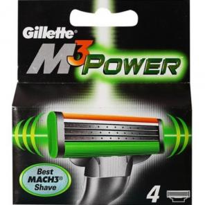 Gillette Mach3 Power 4 картриджа в упаковке