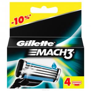 Gillette Mach3 4 картриджа в упаковке