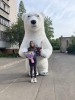.Білий Ведмедик Гіганських розмірів Аніматор на експрес привітання.